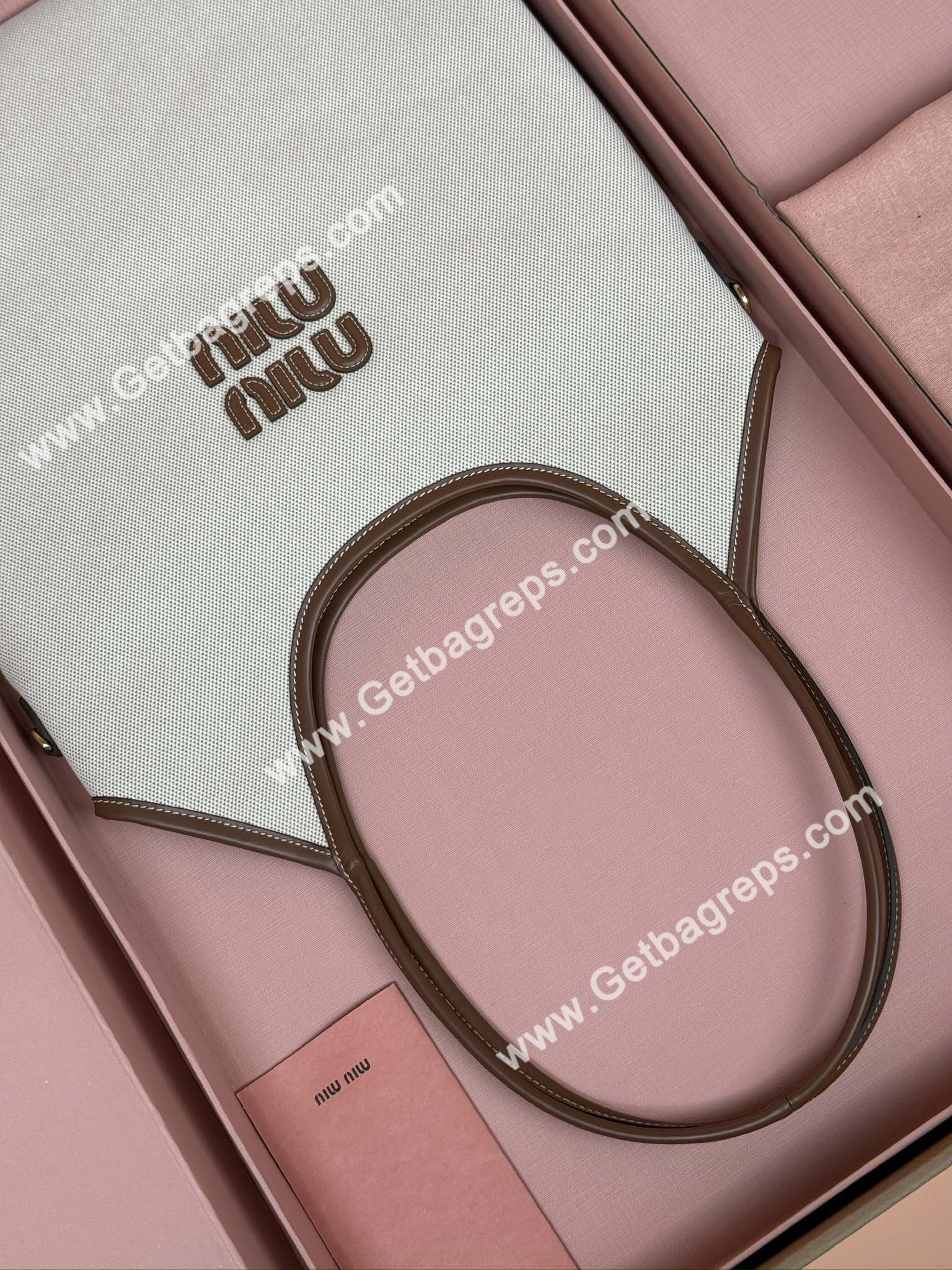 MiuMiu IVY Canvas and Leather Bag