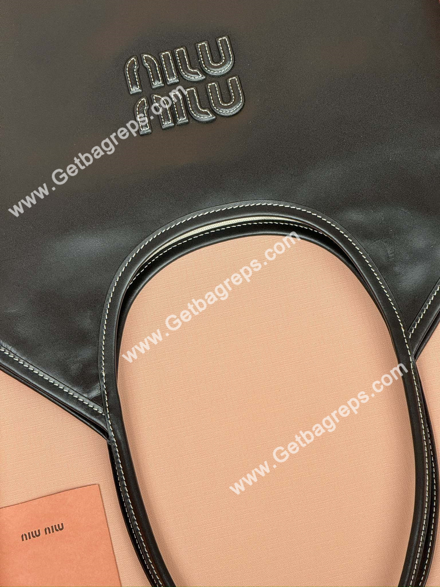 MiuMiu IVY Leather Handbag Black