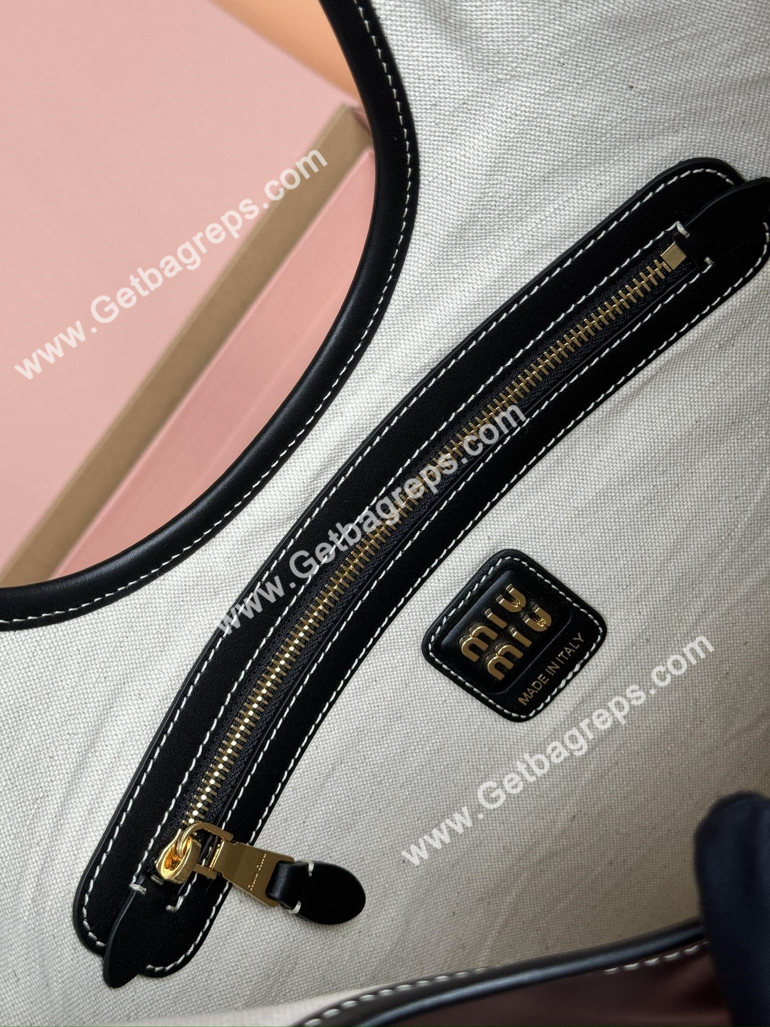 MiuMiu IVY Leather Handbag Black