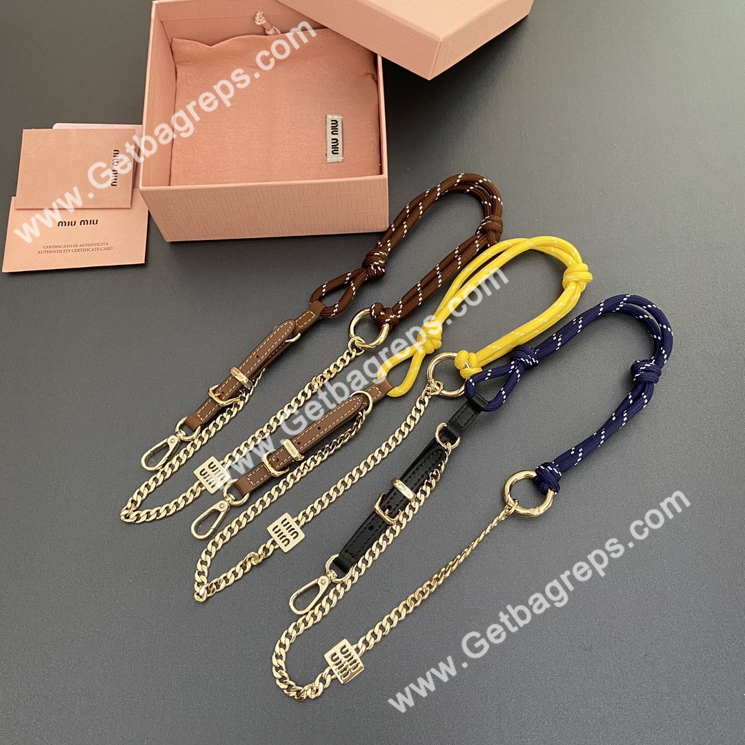 MiuMiu Leather Cord and Metal Trick
