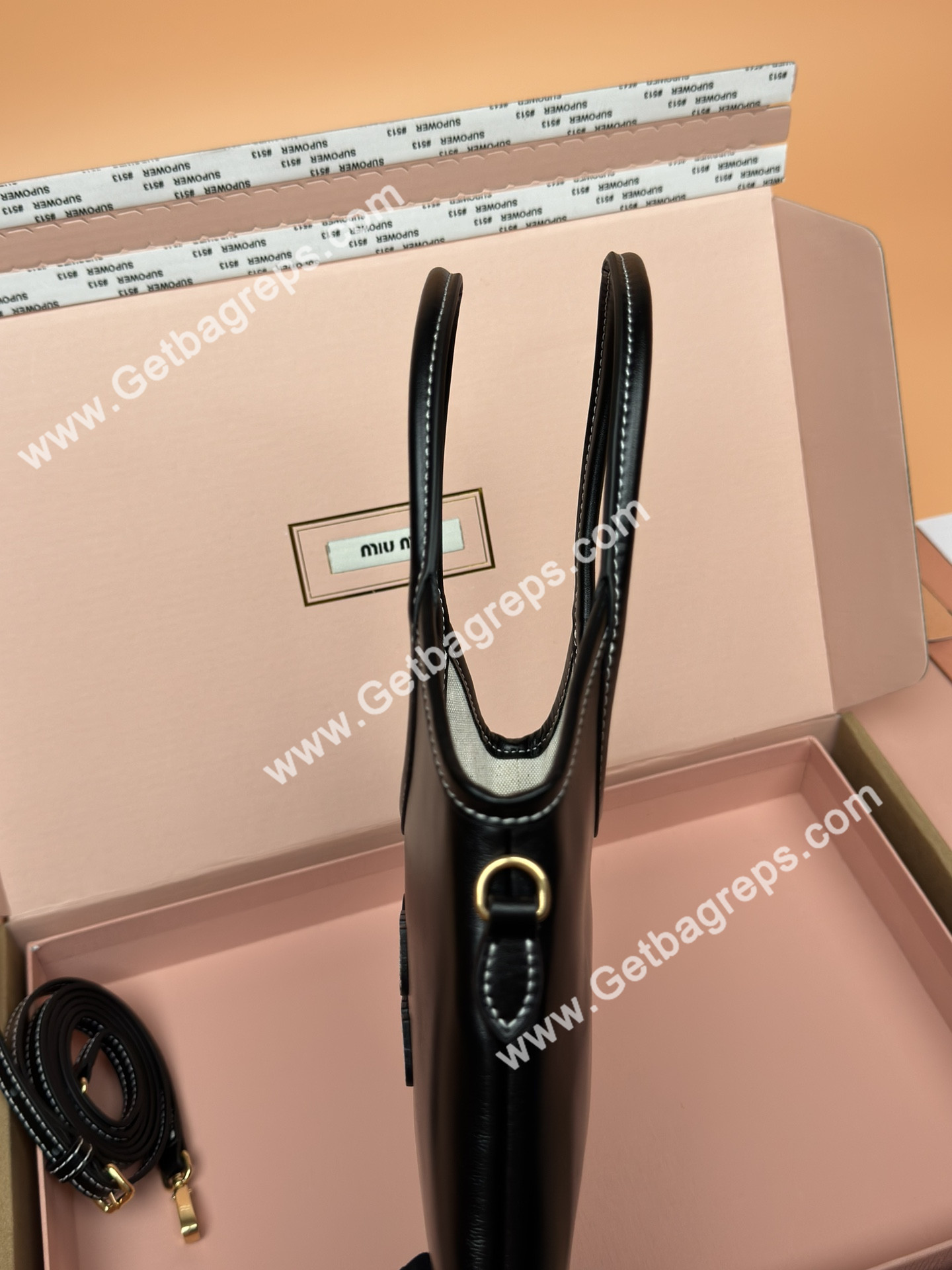 MiuMiu Small IVY Leather Hadnbag Black