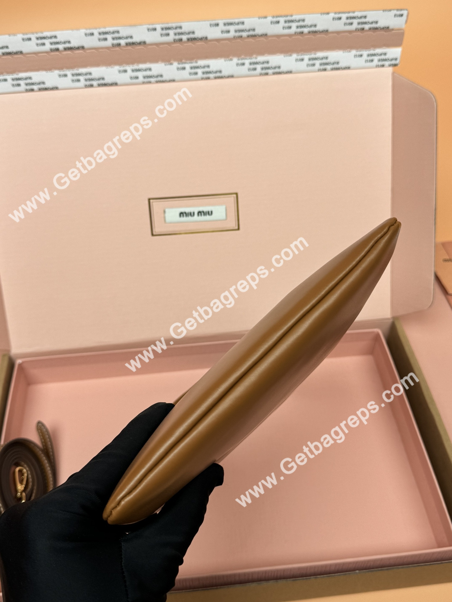 MiuMiu Small IVY Leather Hadnbag Brown