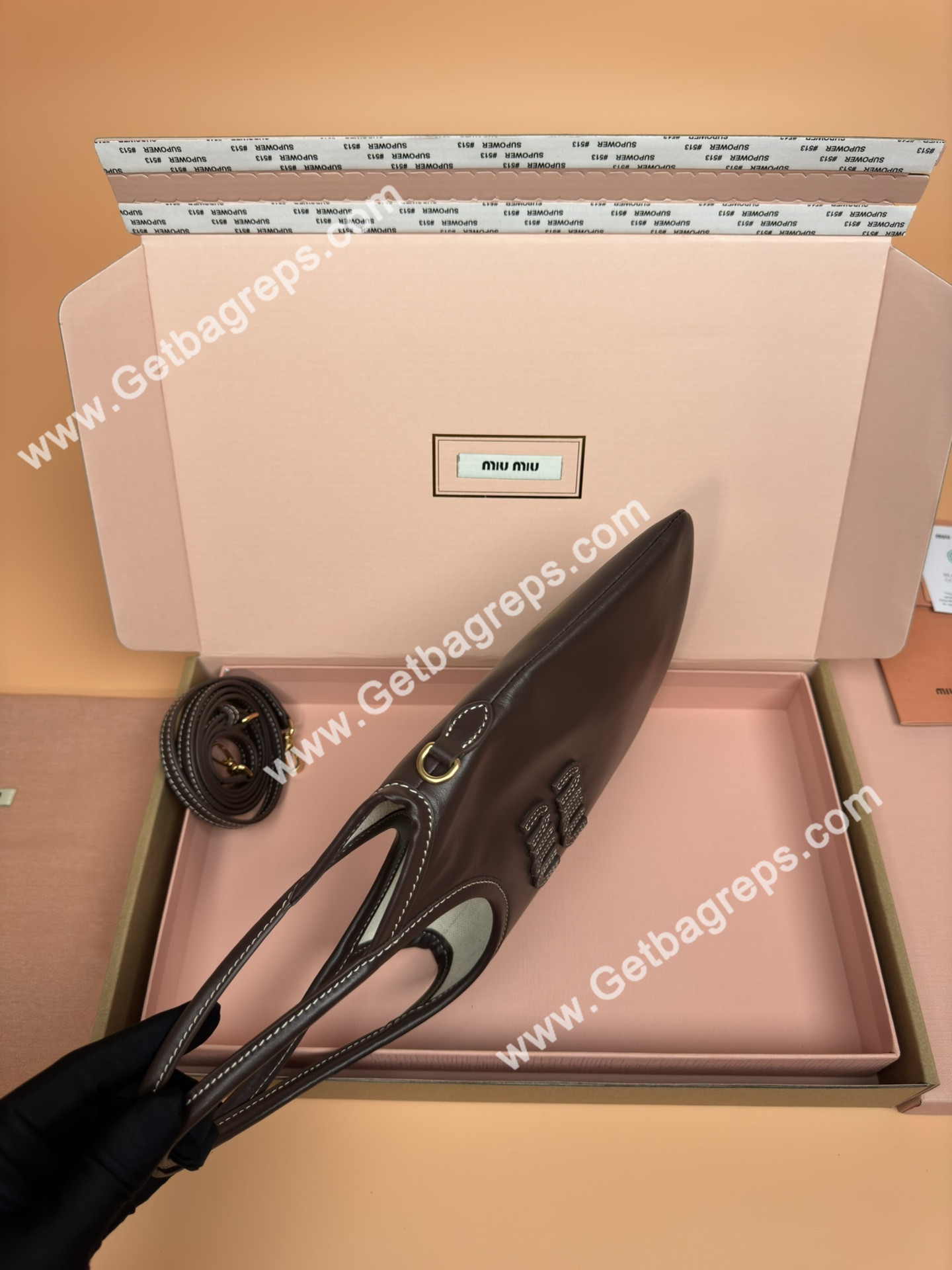 MiuMiu Small IVY Leather Hadnbag Coffee