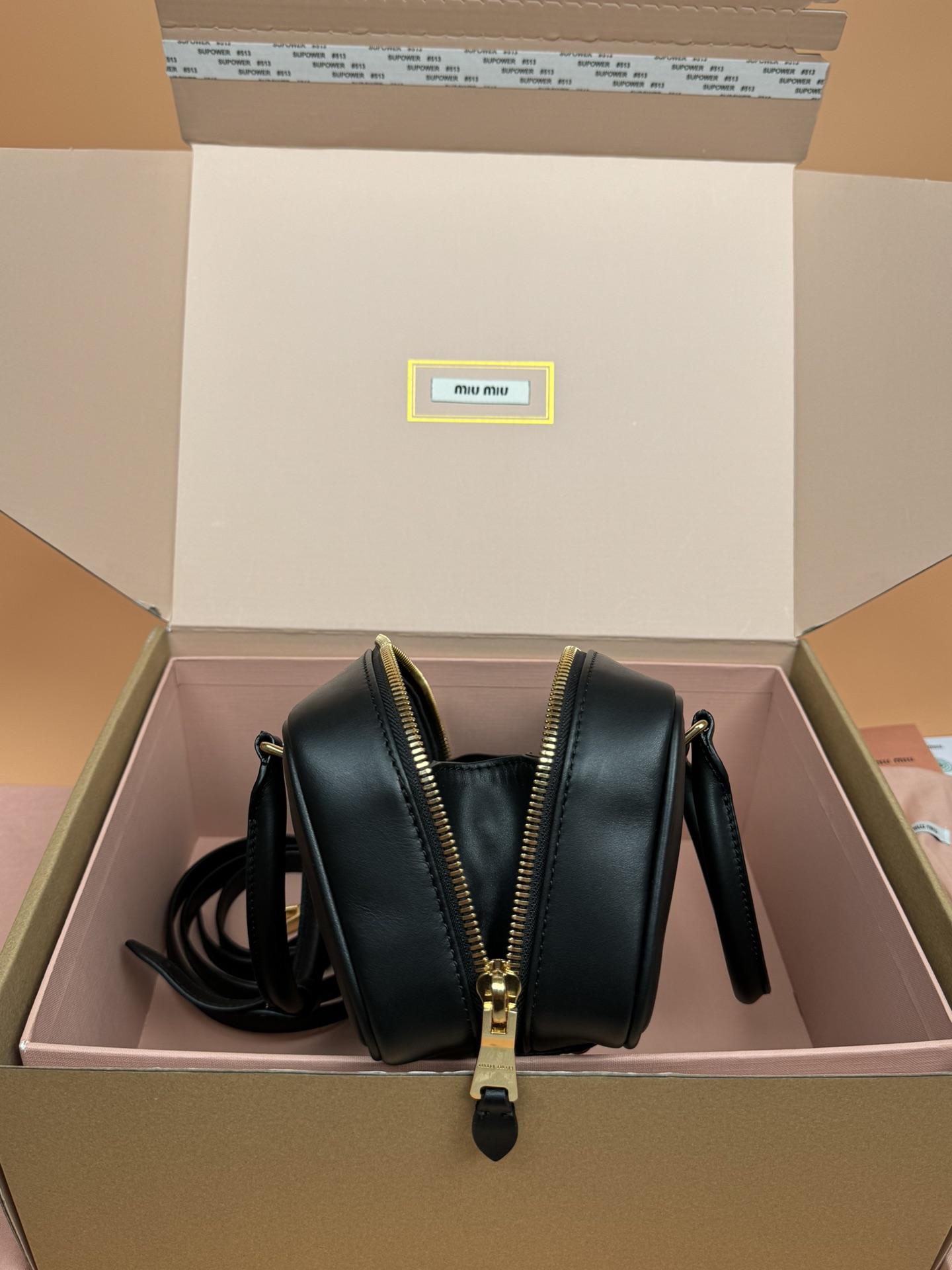 Miumiu 5BB142 Arcadie Leather Bag Black