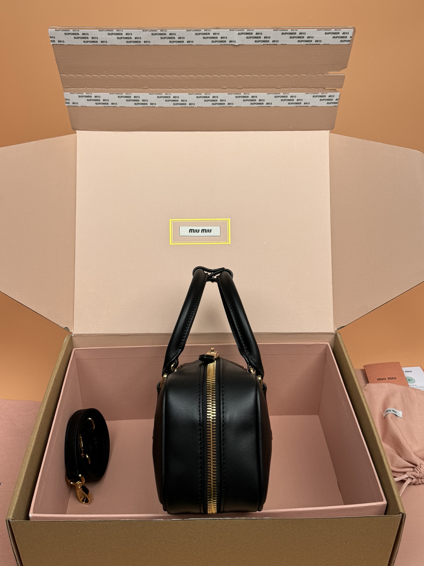 Miumiu 5BB142 Arcadie Leather Bag Black