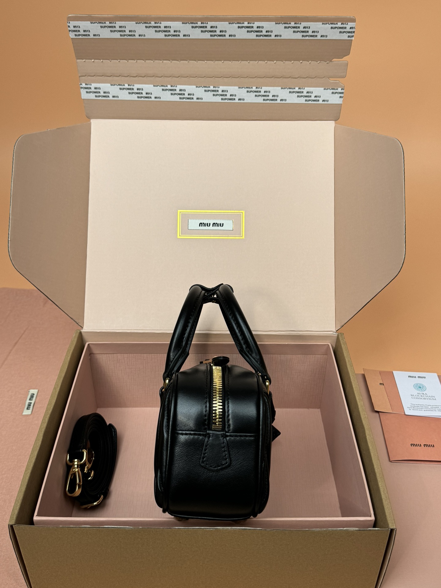 Miumiu 5BB142 Arcadie Matelasse Nappa Leather Bag Black