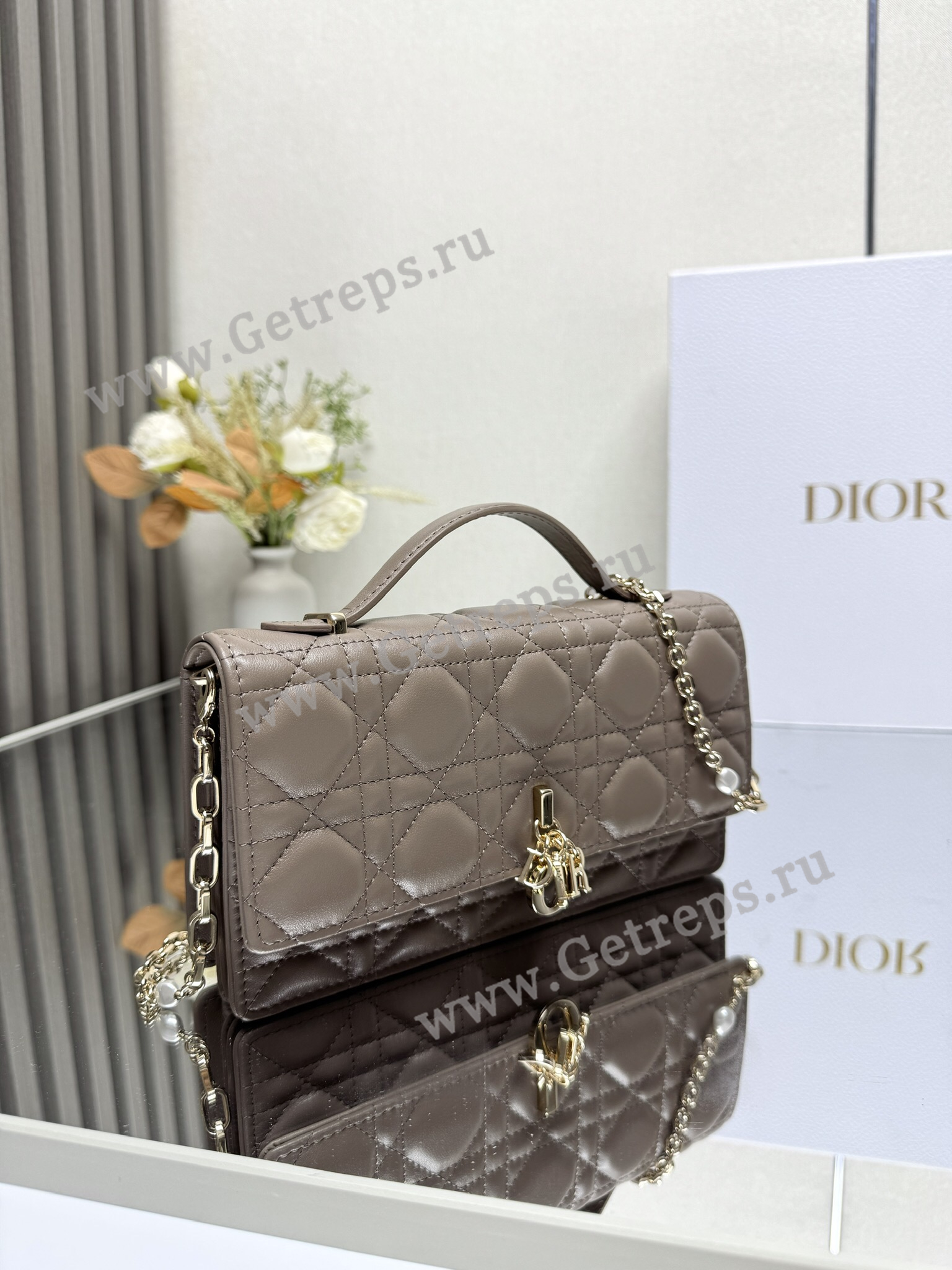 My Dior Mini Bag Chocolate Cannage Lambskin