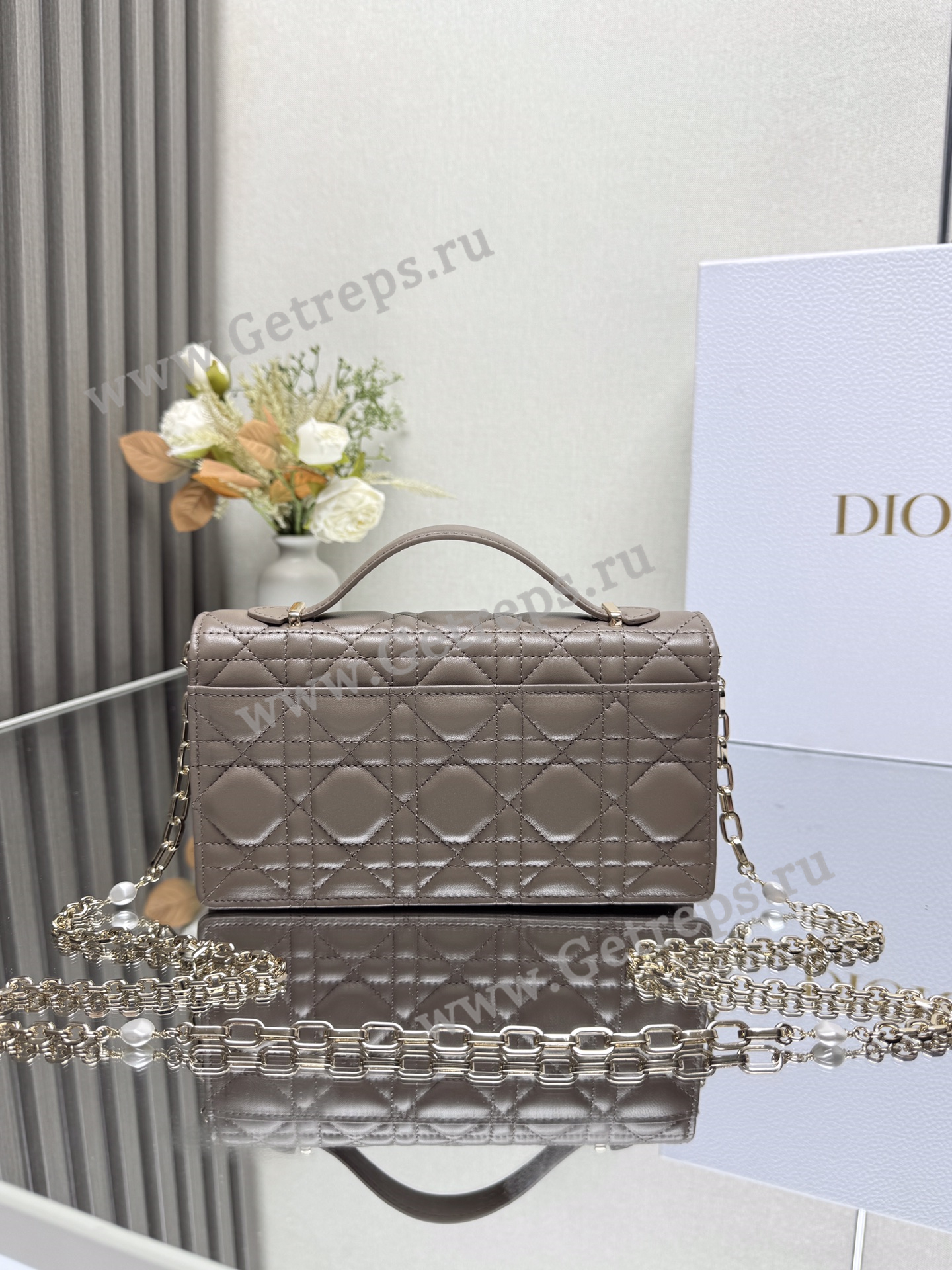 My Dior Mini Bag Chocolate Cannage Lambskin