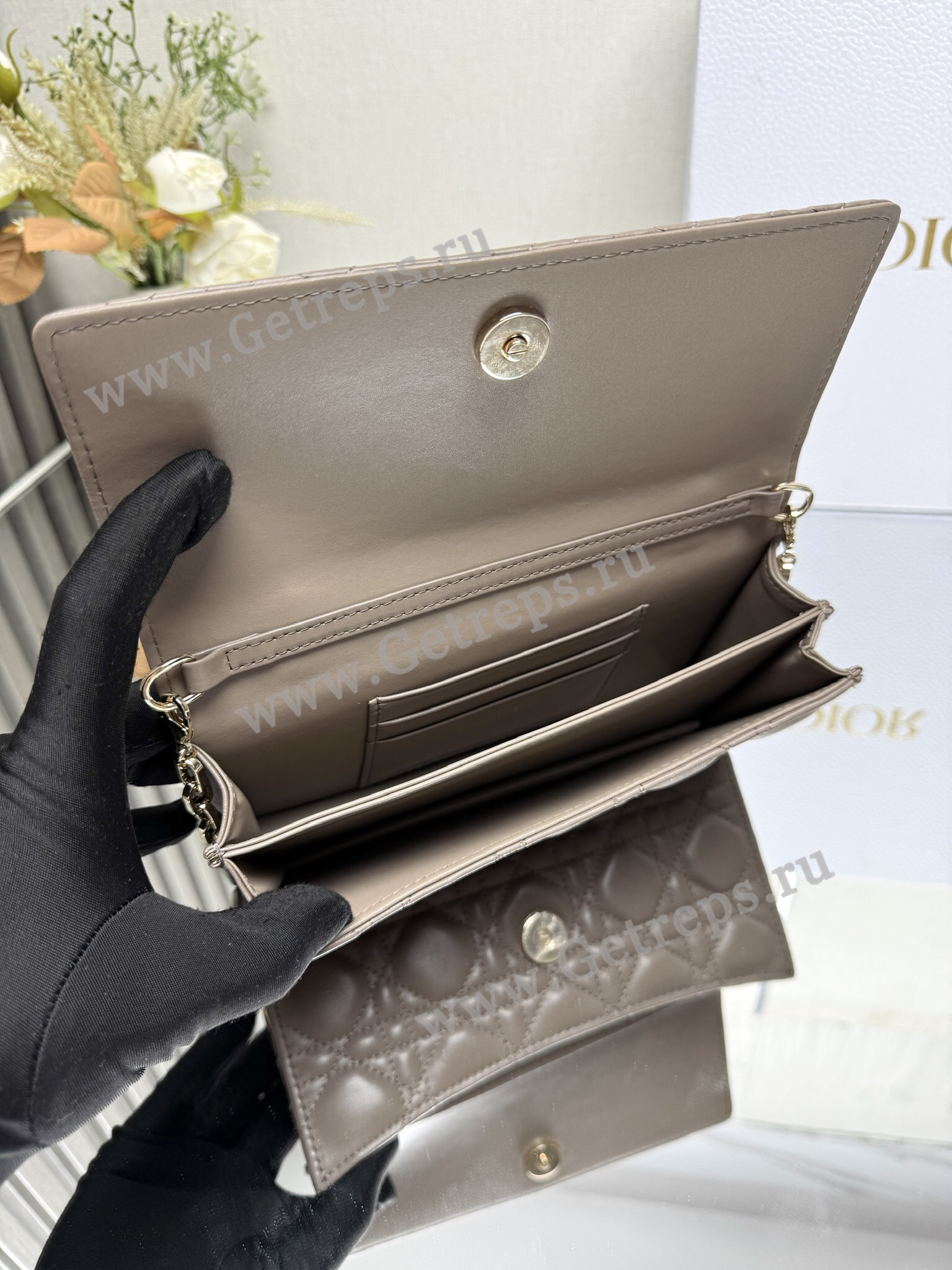 My Dior Mini Bag Chocolate Cannage Lambskin