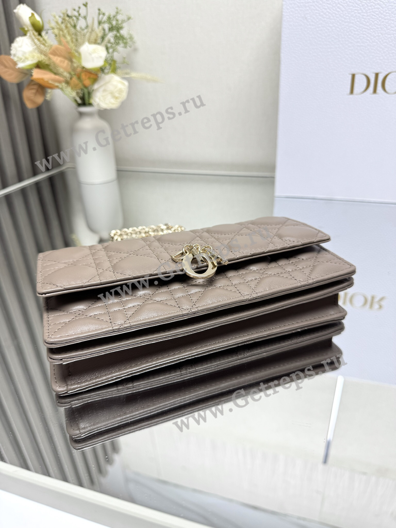 My Dior Mini Bag Chocolate Cannage Lambskin