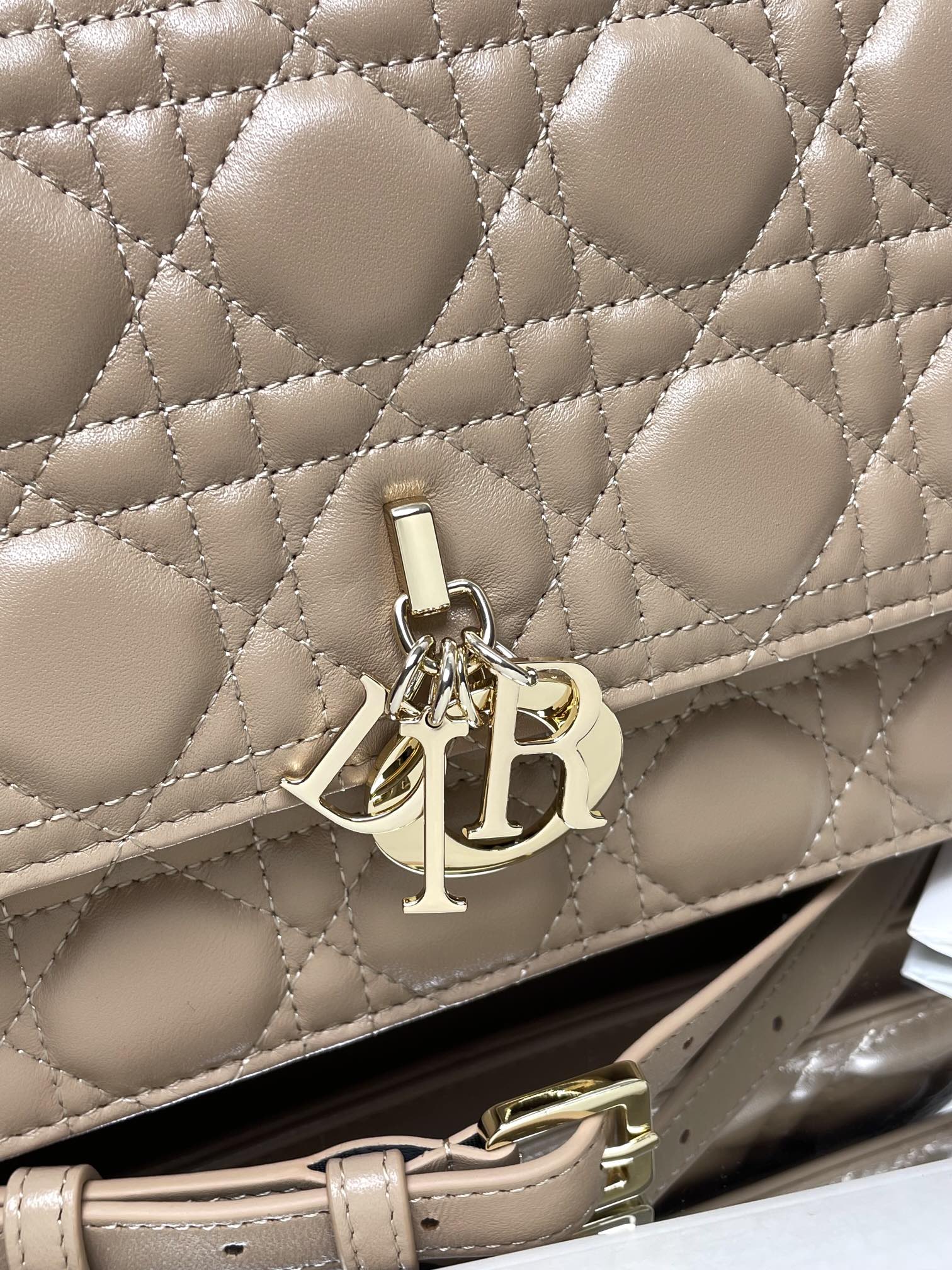 My Miss Dior Top Handle Bag Biscuit Cannage Lambskin