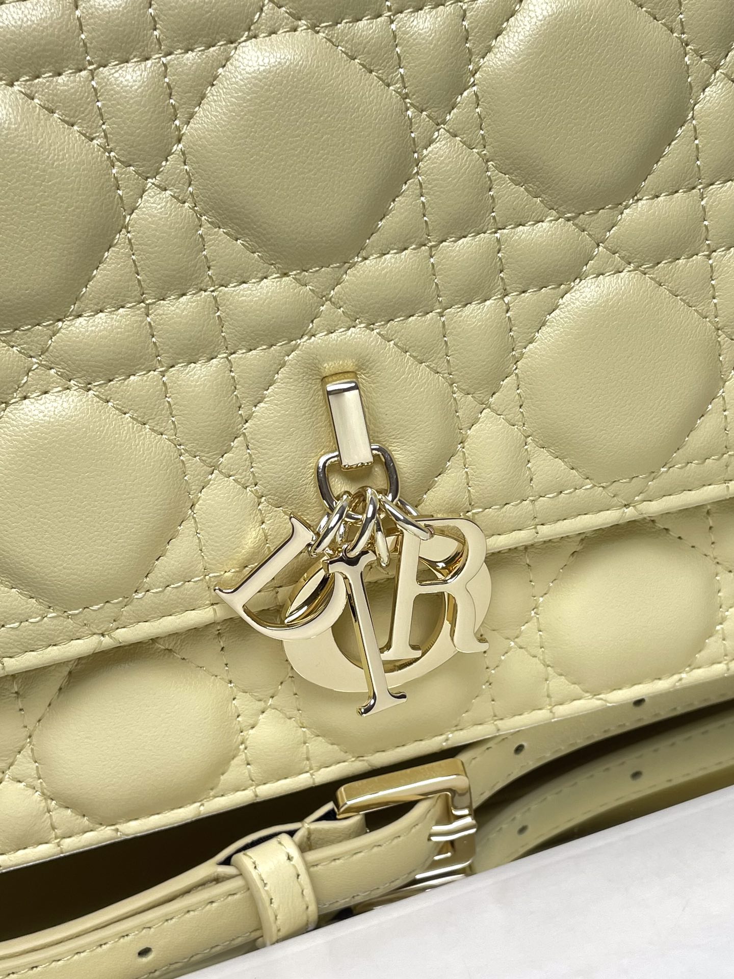 My Miss Dior Top Handle Bag Yellow Cannage Lambskin