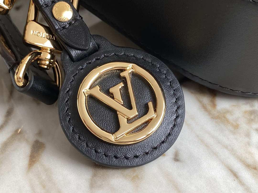 NEW Copy Louis Vuitton Swing Handbag Black Calfskin Leather M20393