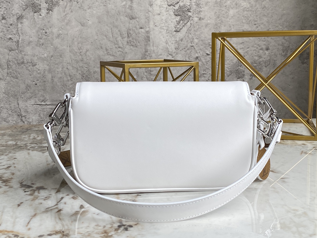 NEW Copy Louis Vuitton Swing Handbag White Calfskin Leather M20395