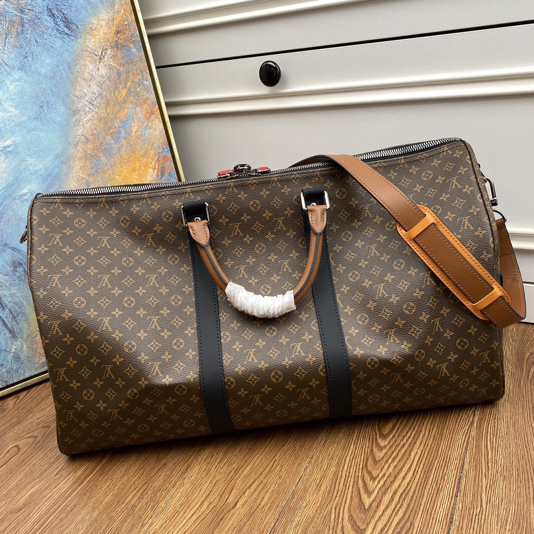 NEW Replica Louis Vuitton M56855 Keepall Bandouliere 50 Monogram Coated Canvas and Cowhide Leather