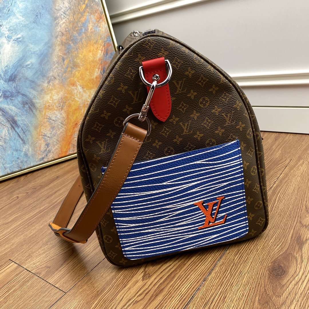 NEW Replica Louis Vuitton M56855 Keepall Bandouliere 50 Monogram Coated Canvas and Cowhide Leather