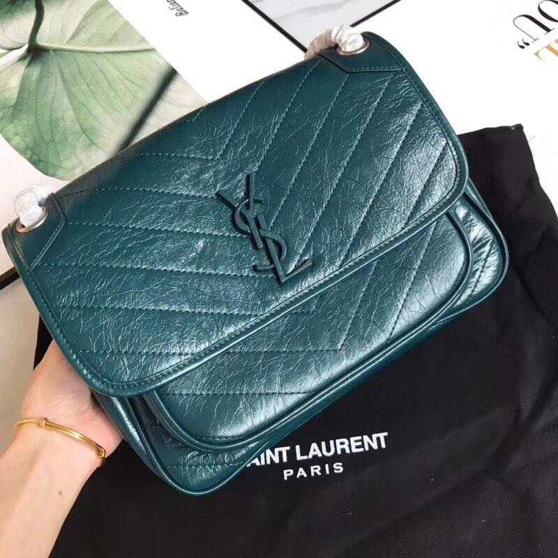New Arrivals Replica Saint Laurent Niki Medium In Vintage Leather Monogram Bag With Front Flap Turquoise