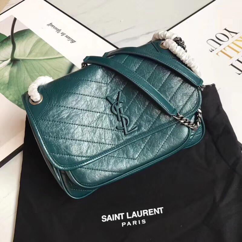 New Arrivals Replica Saint Laurent Niki Medium In Vintage Leather Monogram Bag With Front Flap Turquoise