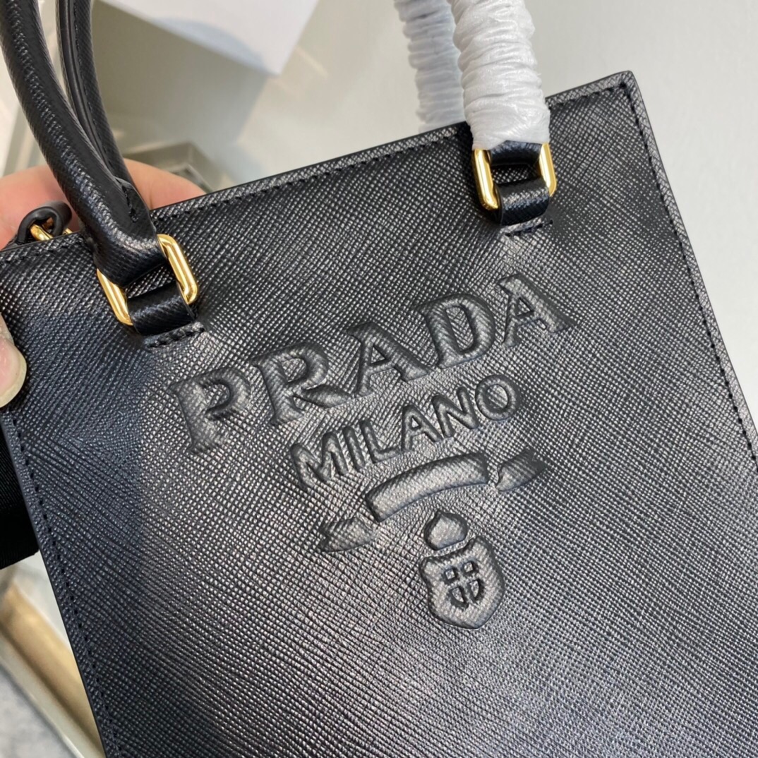 New Copy Prada 1BA333 Small Saffiano Leather Handbag Black