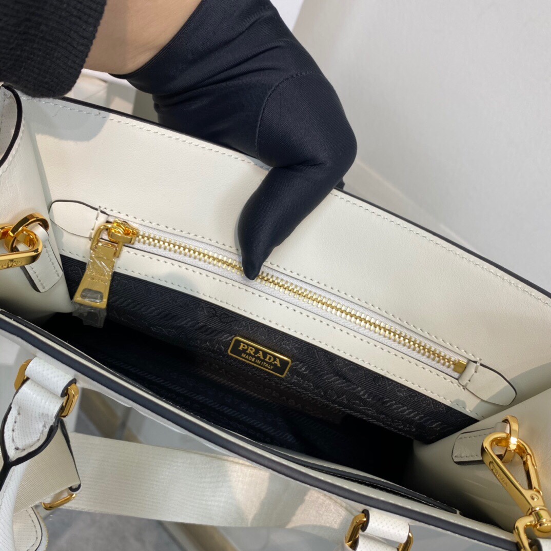 New Copy Prada 1BA337 Medium Saffiano Leather Handbag White