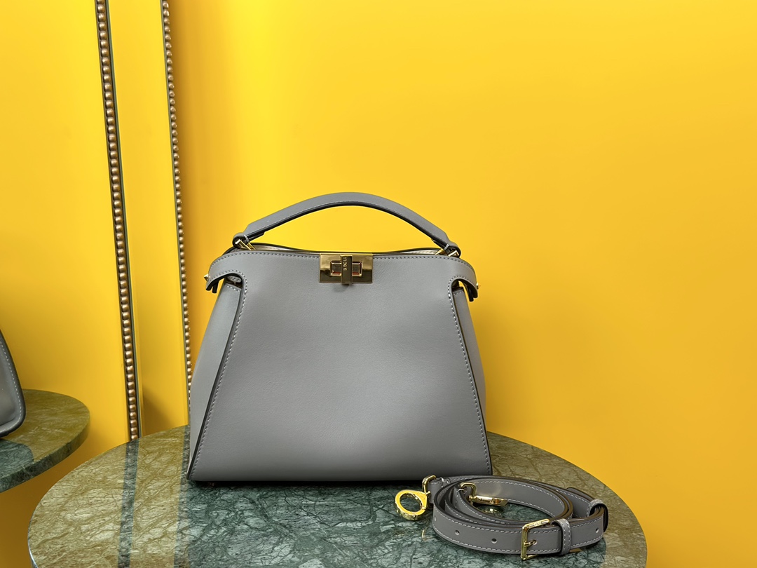 New Peekaboo Essentially Padded Nappa Leather Bag Grey