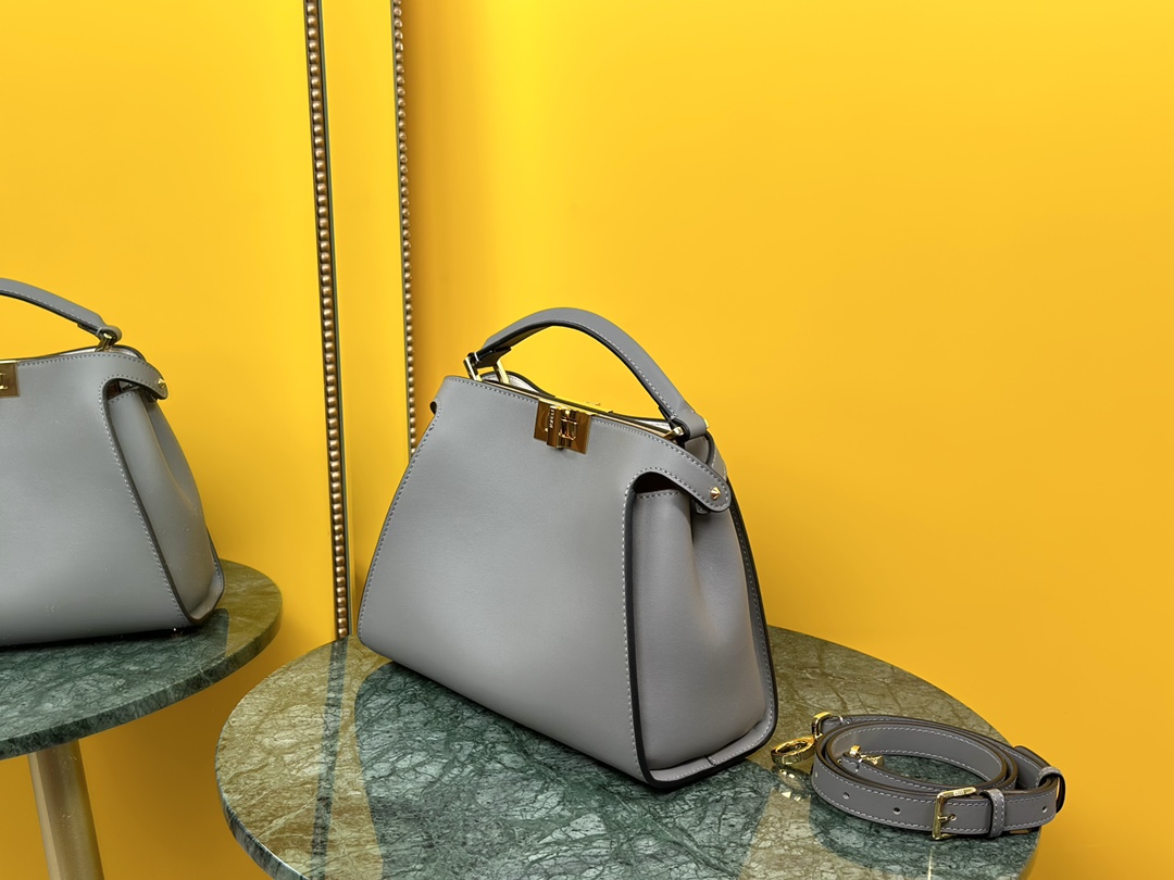 New Peekaboo Essentially Padded Nappa Leather Bag Grey