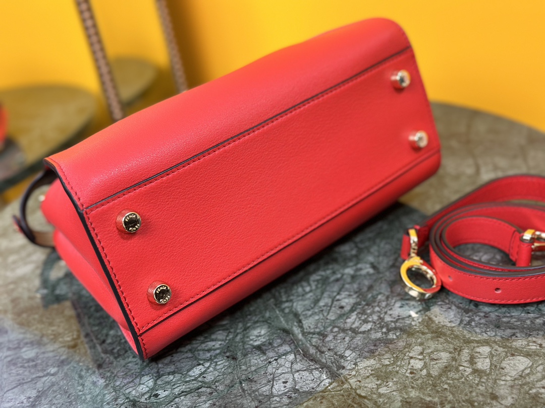 New Peekaboo Essentially Padded Nappa Leather Bag Red