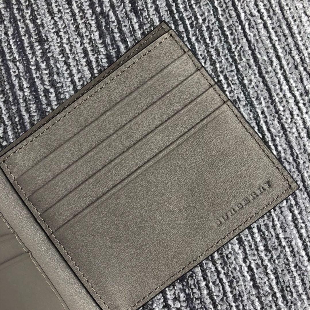 New Replcia Burberry Small Scale Check International Bifold Wallet Grey