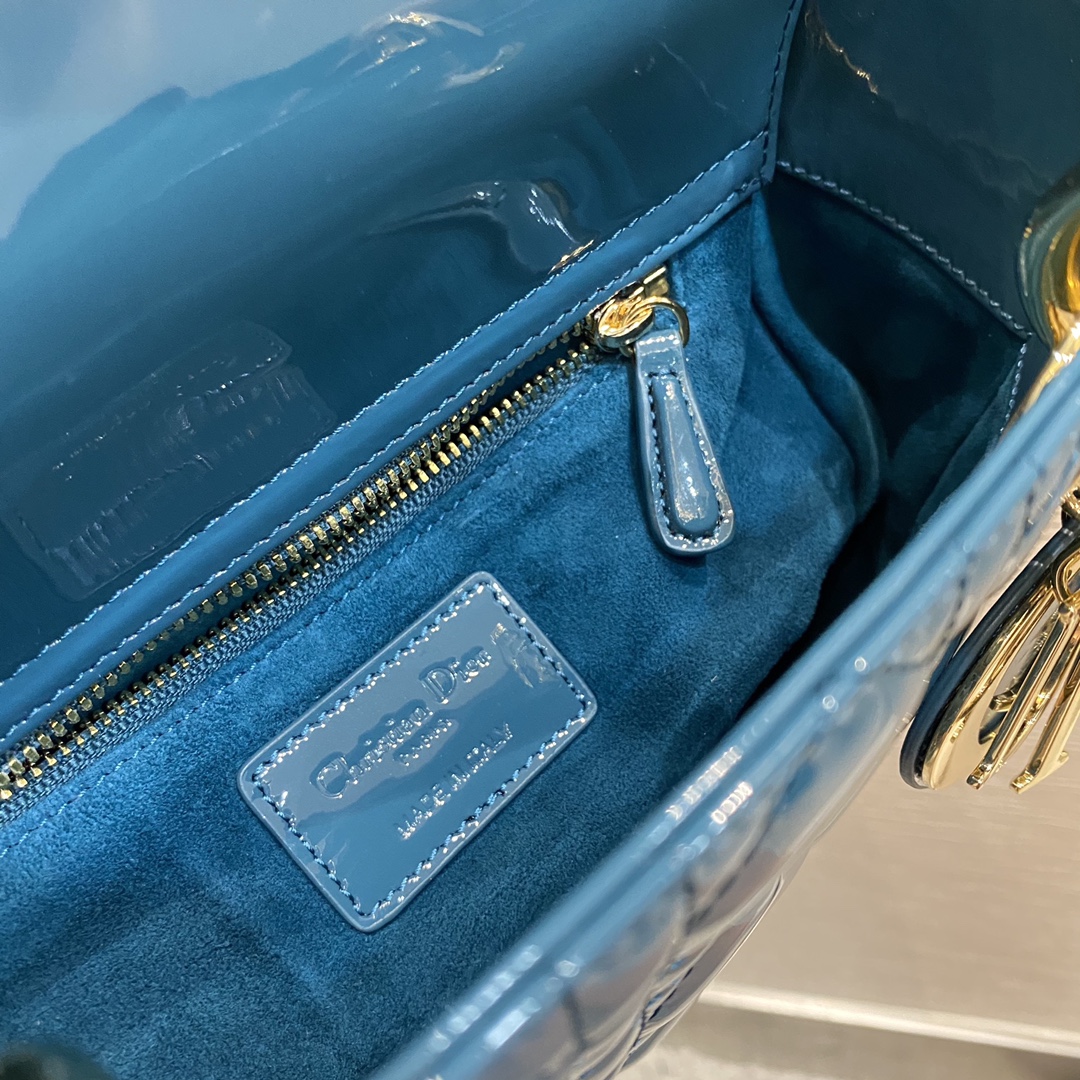 New Replica Dior Lady Bag Small Ocean Blue Cannage Calfskin