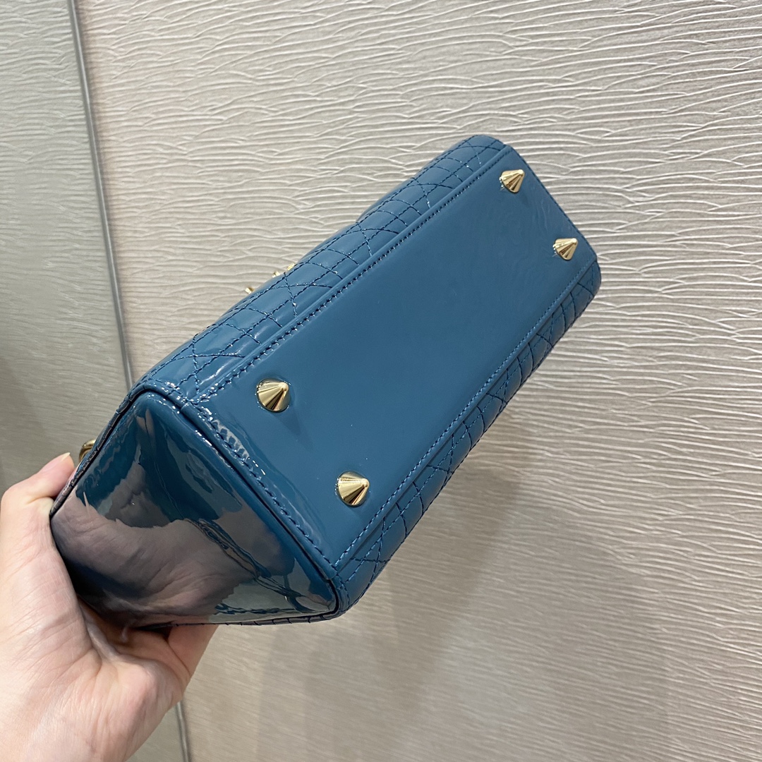 New Replica Dior Lady Bag Small Ocean Blue Cannage Calfskin