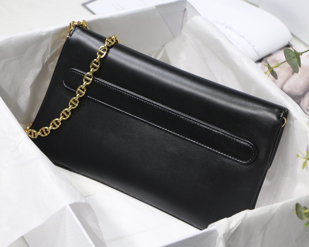 New Replica DiorDouble Bag Black Smooth Calfskin