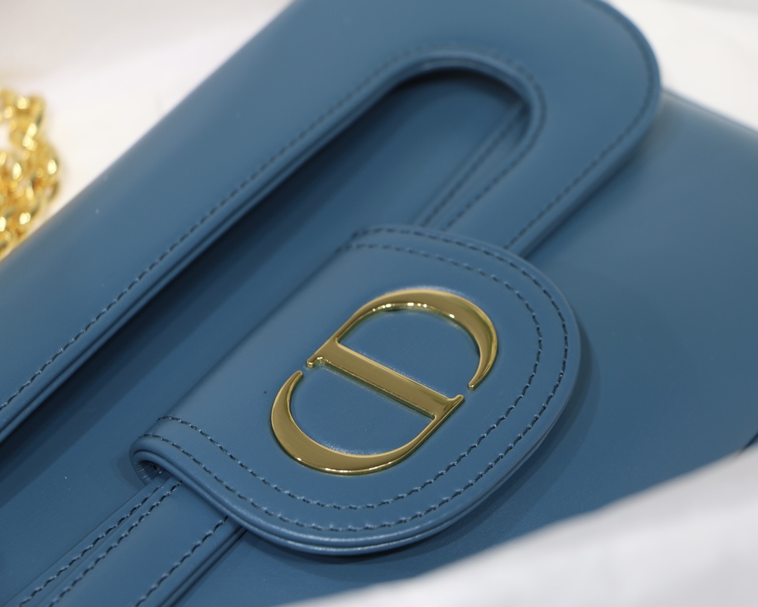 New Replica DiorDouble Bag Deep Ocean Blue Smooth Calfskin