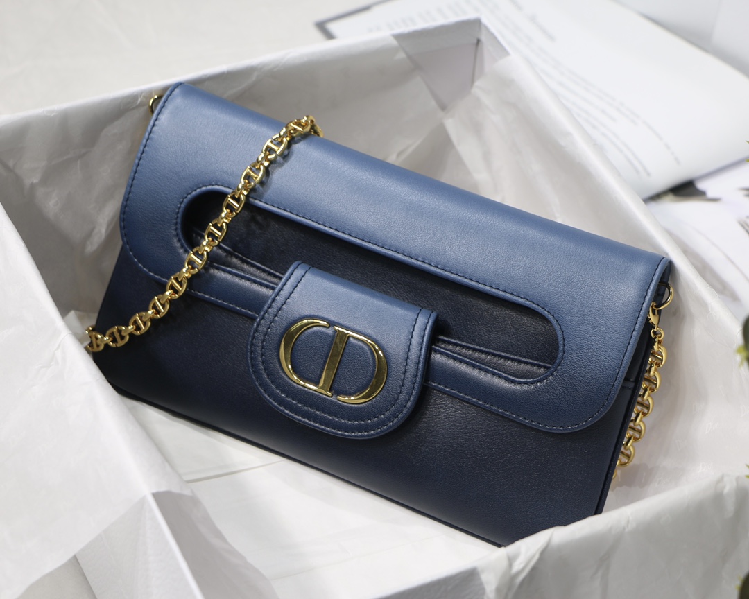 New Replica DiorDouble Bag Indigo Blue Gradient Calfskin