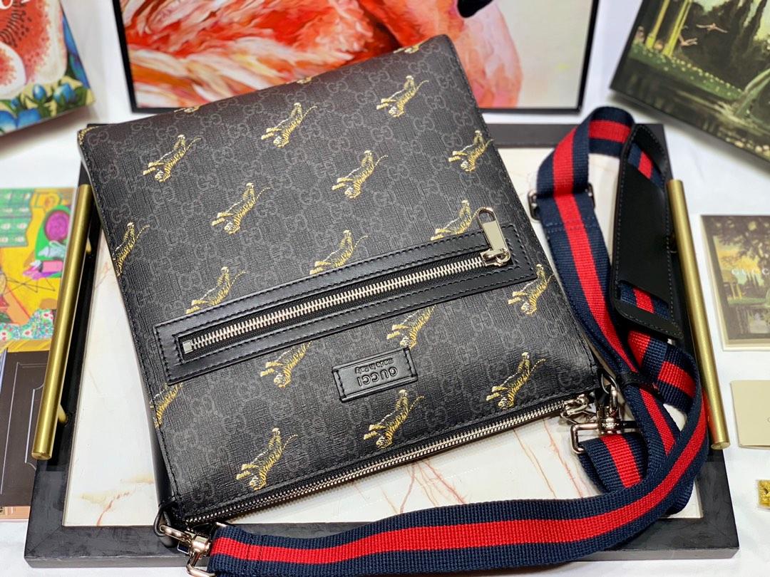 New Replica Gucci 474137 Men GG Supreme Tigers Messenger Bag