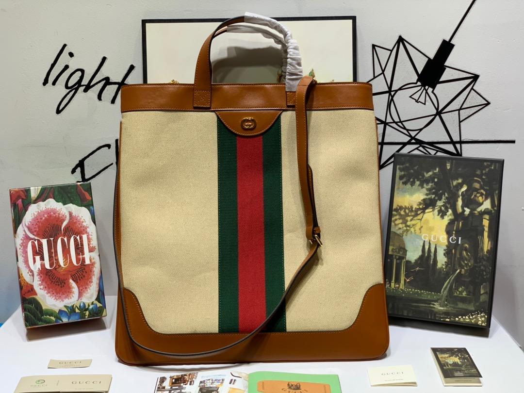 New Replica Gucci 575067 Women Large Vintage Canvas Tote