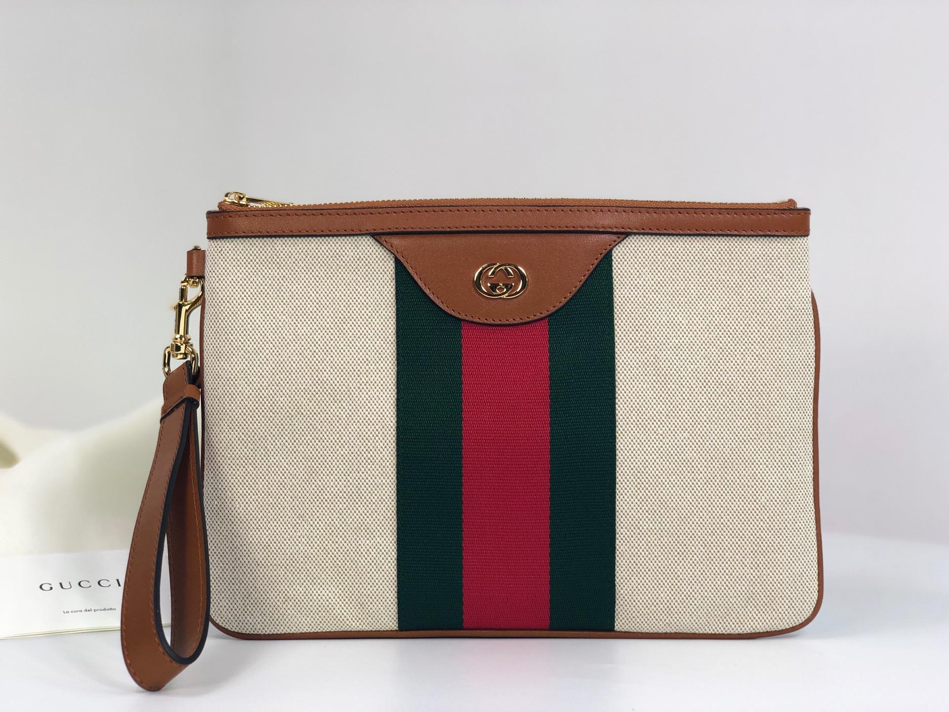 New Replica Gucci 576053 Women Vintage Canvas Pouch