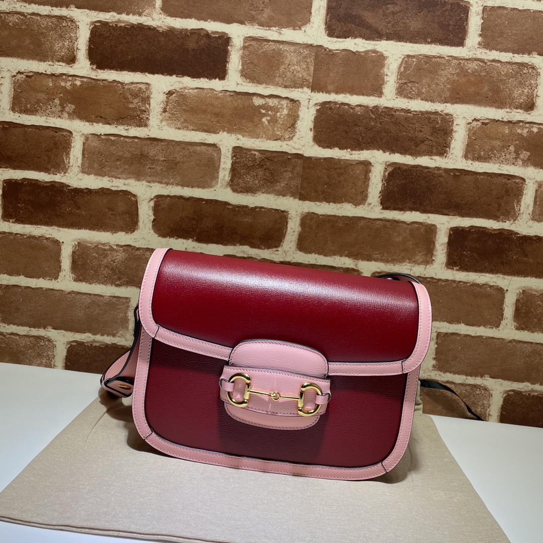 New Replica Gucci 602204 Horsebit 1955 Small Shoulder Bag Pink Leather