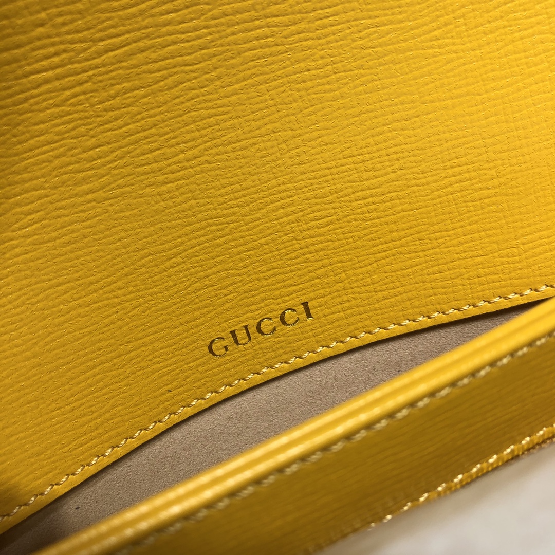 New Replica Gucci 602204 Horsebit 1955 Small Shoulder Bag Yellow Leather