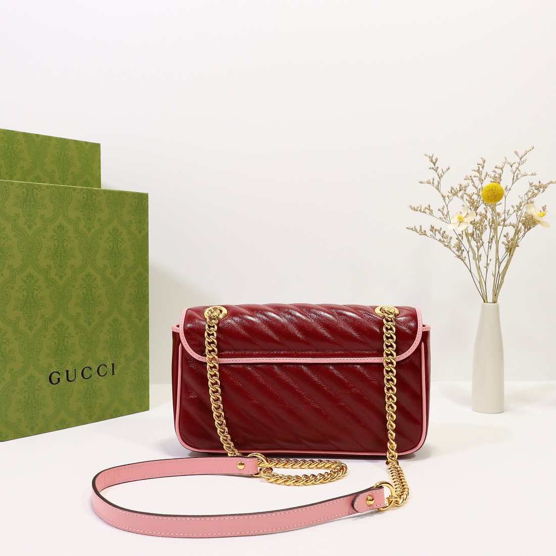 New Replica Gucci GG Beloved Marmont Shoulder Bag Red 26cm