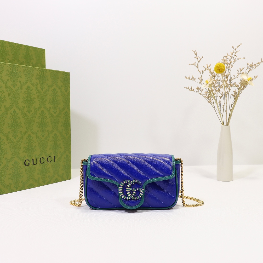 New Replica Gucci Marmont Super Mini Bag Blue