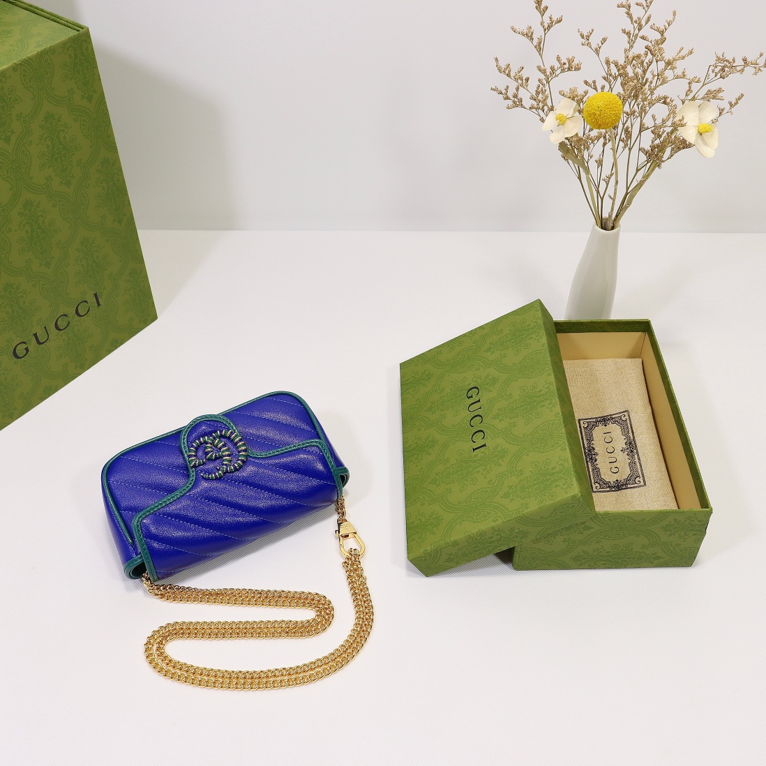 New Replica Gucci Marmont Super Mini Bag Blue