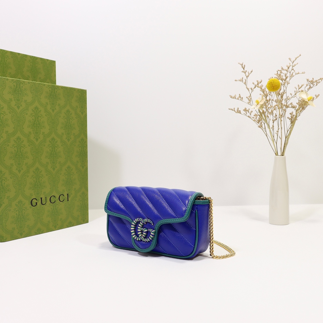 New Replica Gucci Marmont Super Mini Bag Blue