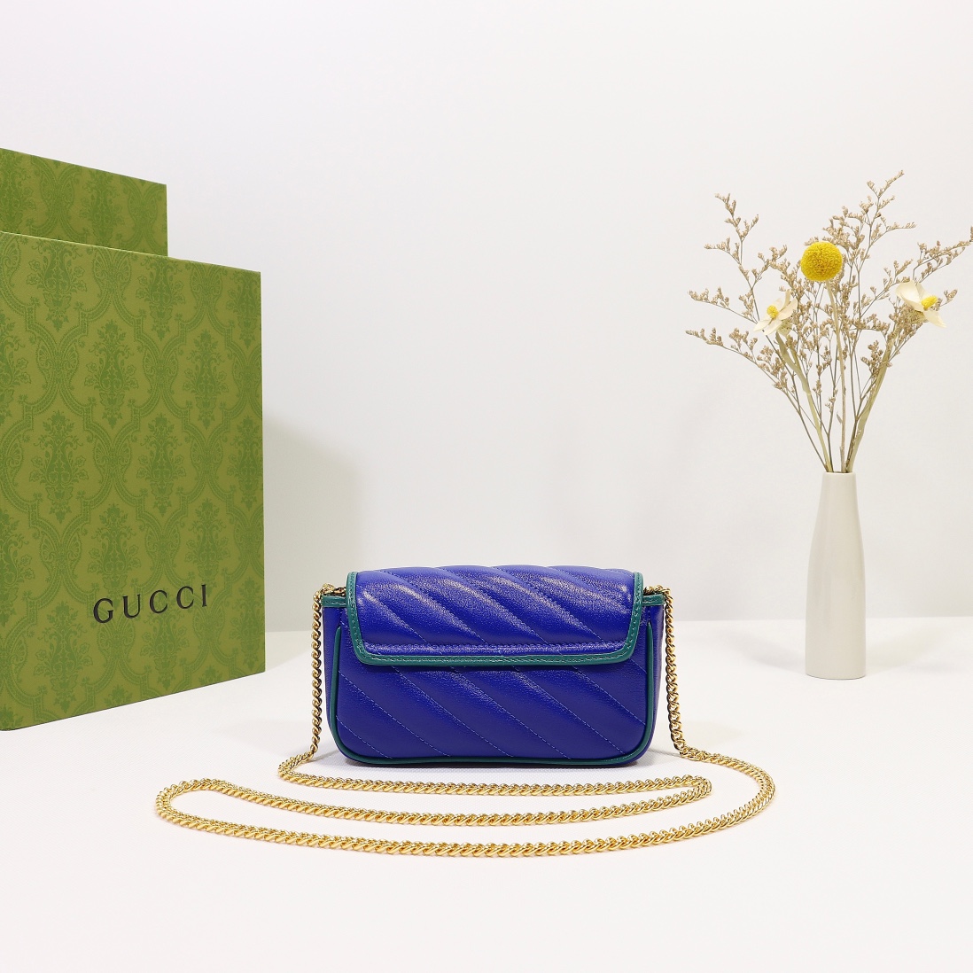 New Replica Gucci Marmont Super Mini Bag Blue