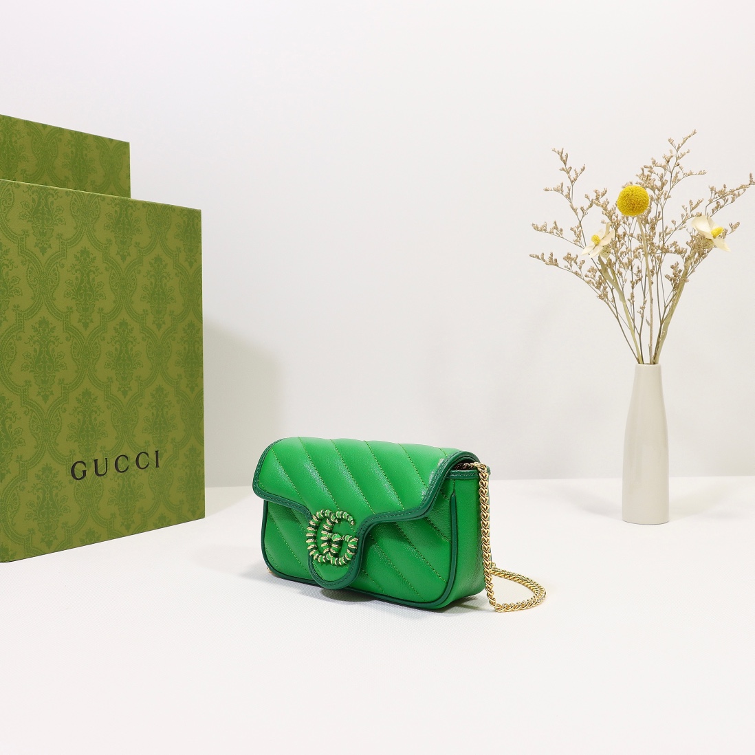 New Replica Gucci Marmont Super Mini Bag Green