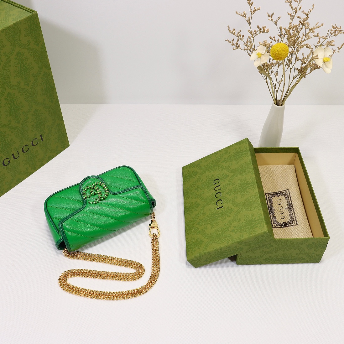 New Replica Gucci Marmont Super Mini Bag Green