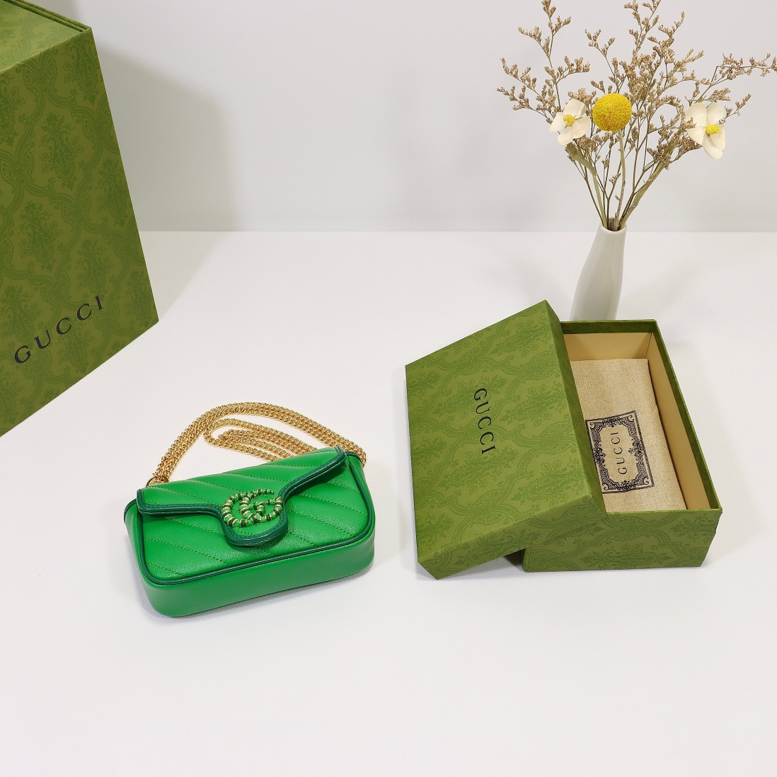 New Replica Gucci Marmont Super Mini Bag Green