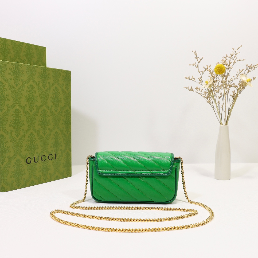 New Replica Gucci Marmont Super Mini Bag Green