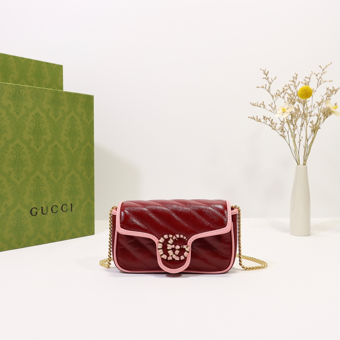 New Replica Gucci Marmont Super Mini Bag Red