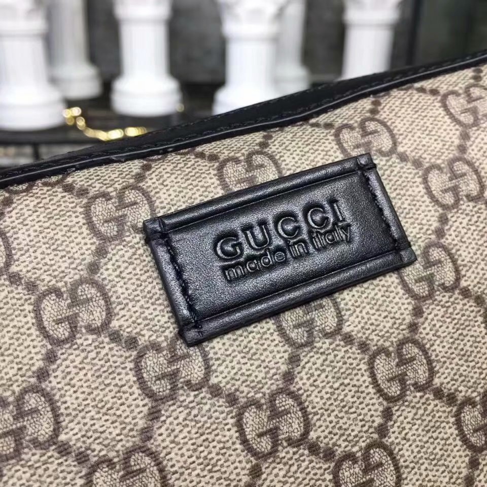 New Replica Gucci Men GG Supreme Pouch Khaki