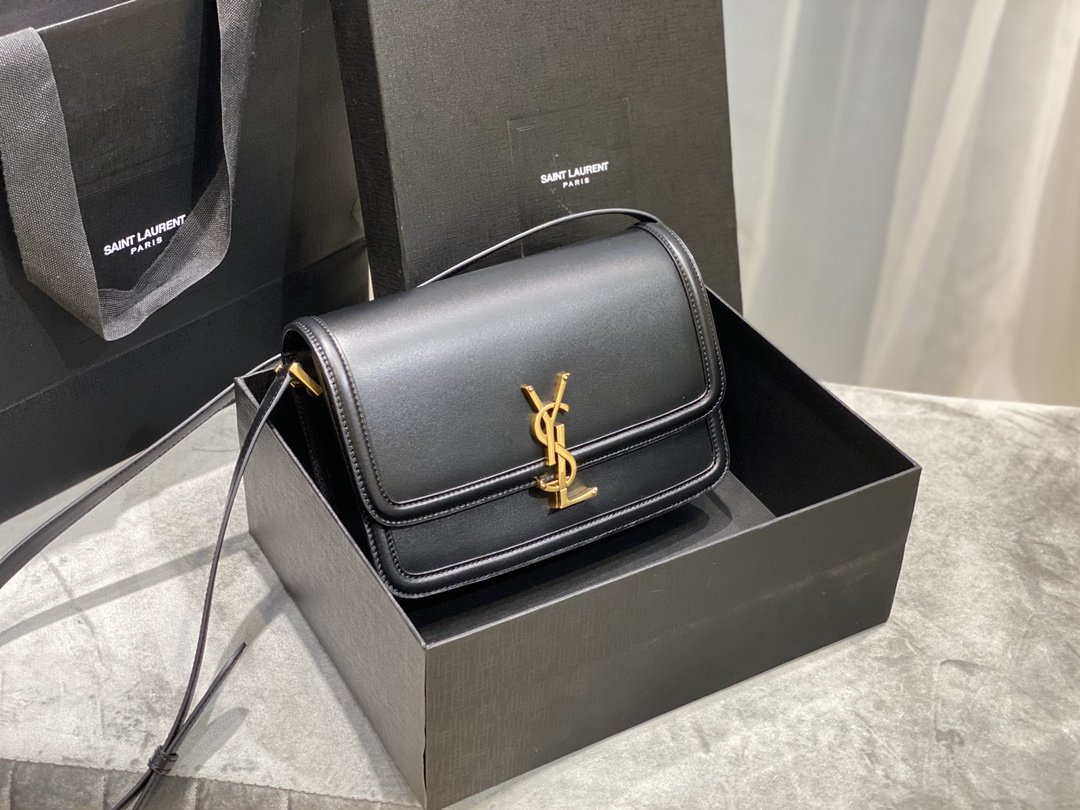 Original Copy Box Saint Laurent Leather SOLFERINO Medium Satchel Black